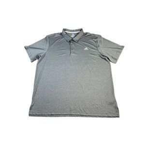 Adidas Classic Gray‎ Performance Polo Shirt Athletic Golf Tennis Sport Casual
